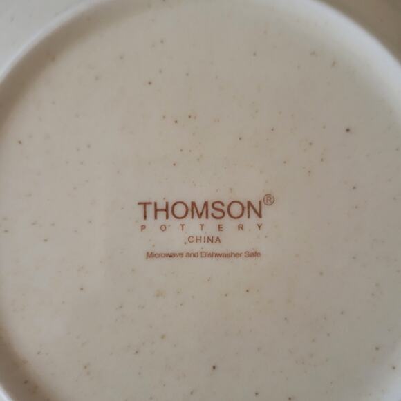 Thomson Pottery Kenya Brown Yellow Swirl Salad Plates Set of 2 - Picture 3 of 7